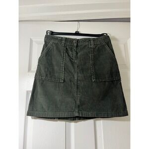 Next Cord Womens Green Corduroy Mini Skirt A-Line Patch Pocket 725-068-134 UK 8